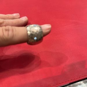Silpada hammered cigar band look ring, size 8
